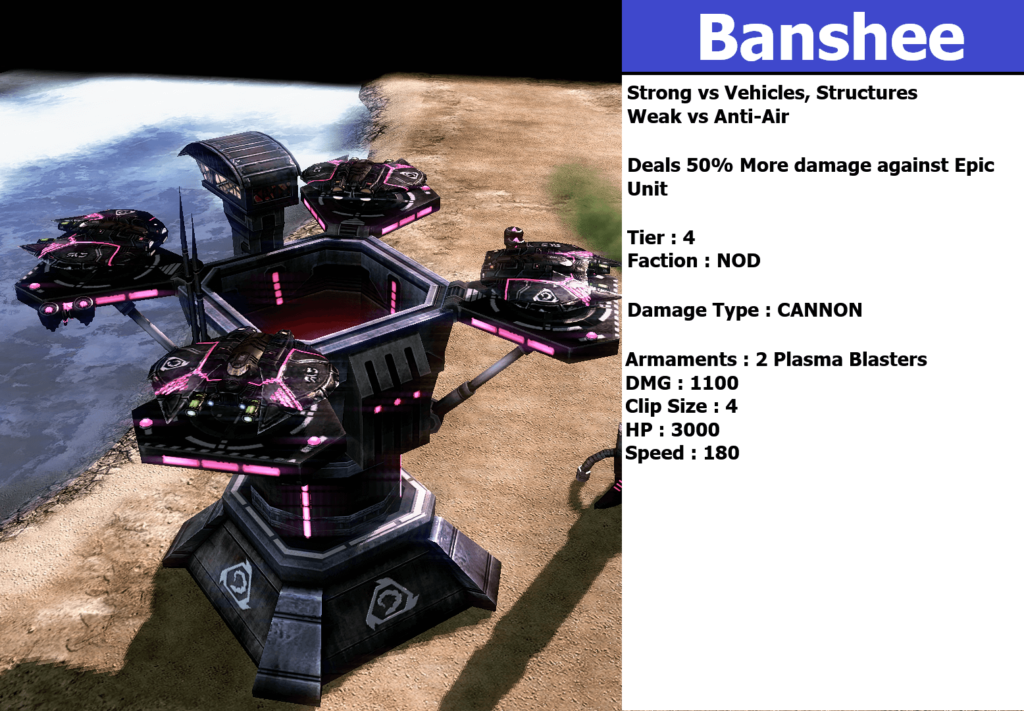 Command & Conquer 3: Kane's Wrath mod: NOD Banshee e sua descrição